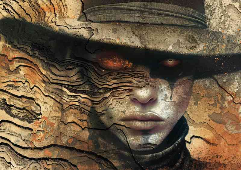 Man with a hat and make up