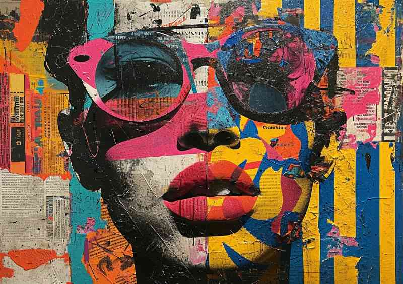 Person art in the style of pop art vibrancy fragmente