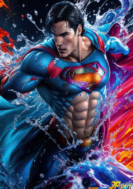 Superman water and splash of colours