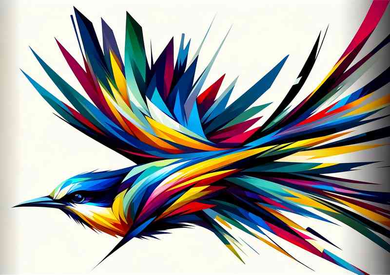 Colorful and abstract rendition of a bird