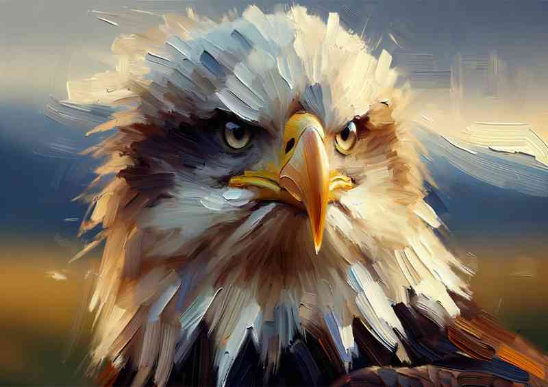 Majestic Eagle using a heavy palette knife technique