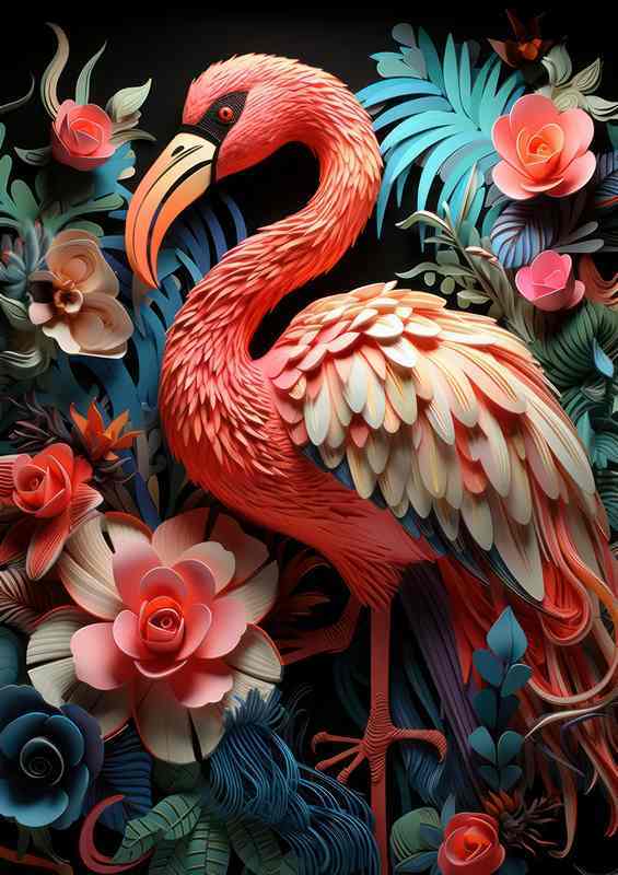 Botanical and Zoological Symphony Flamingo