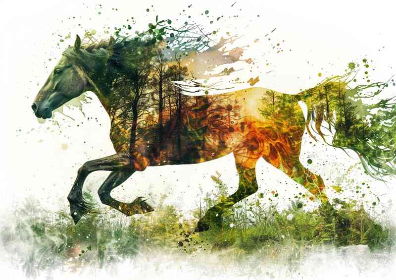 A beautiful horse with an earth goddess body