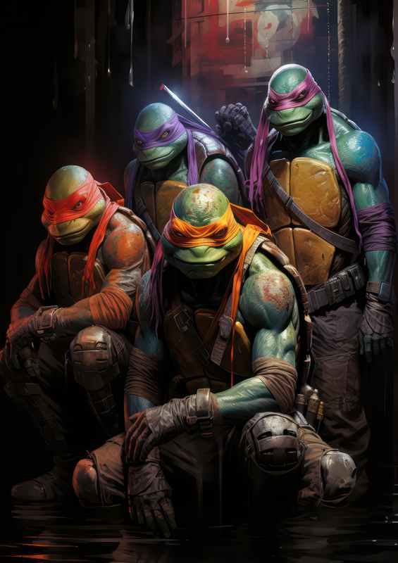 TMNT City Pizza Metal Poster