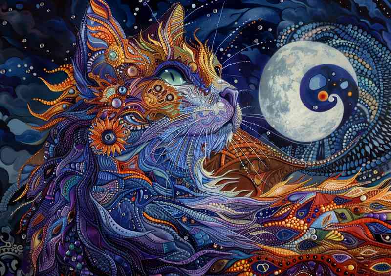 Beautiful cat abstract style