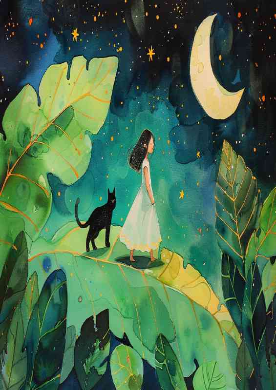 Cat and the little girl enchanting