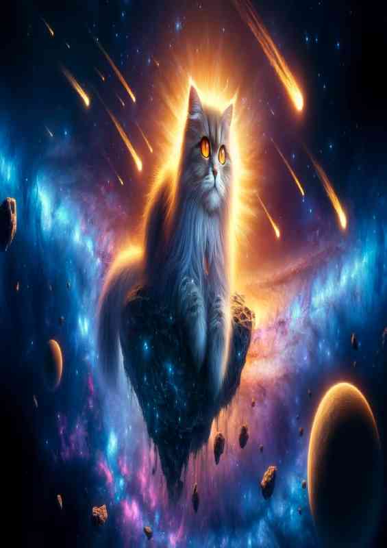 Celestial cat with fur that glistens like the Milky Way