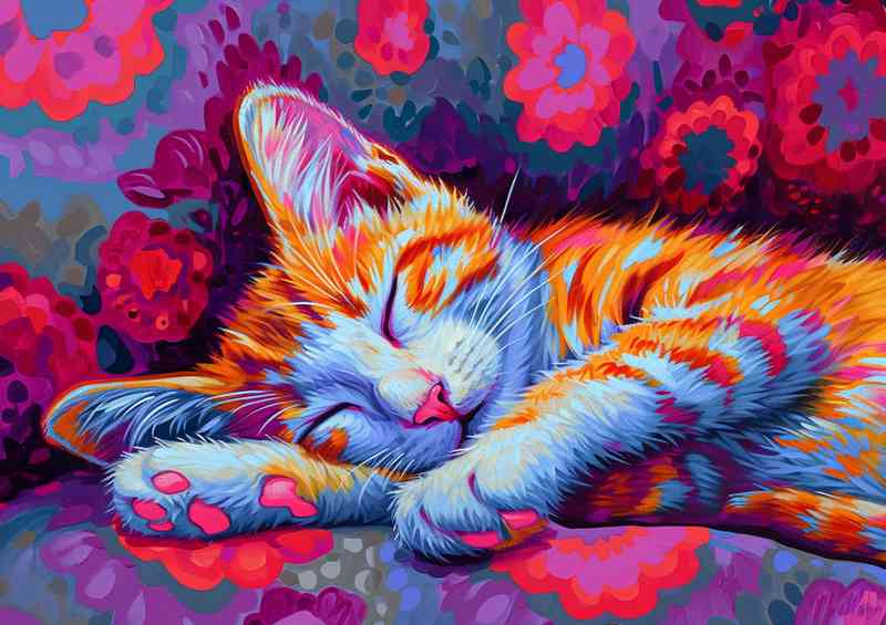 Sleepy little ginger tabby cat