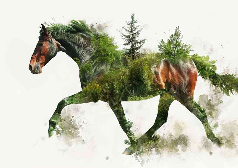 The Brown Horse double exposure