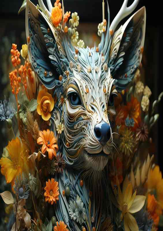 The Art of Nature Captivating Floral and Deer Imagery