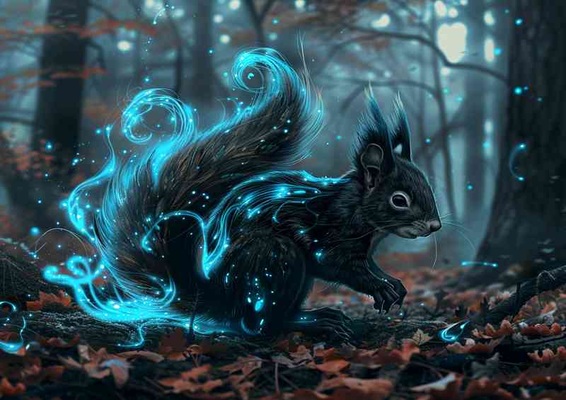 The woods where a dark Squirrel