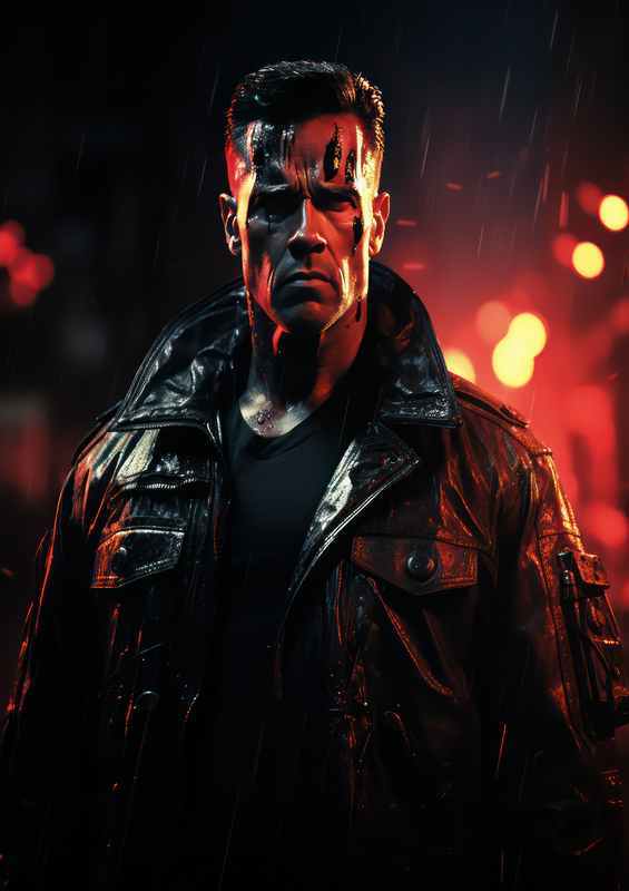 Terminator in the style of retro art