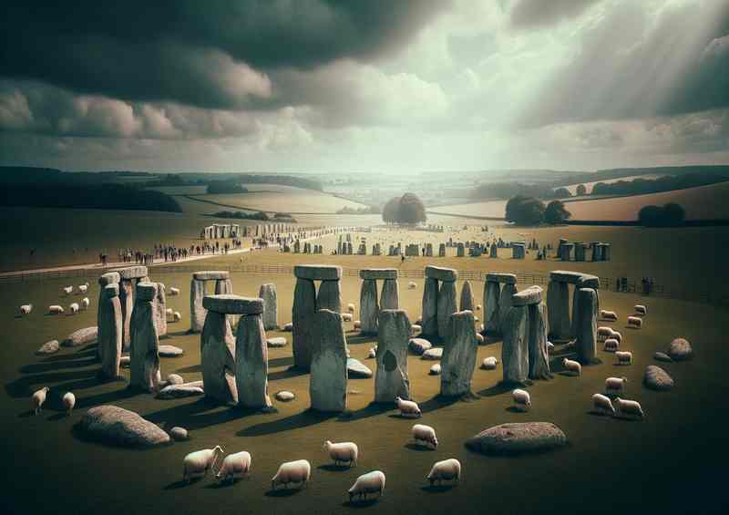 Neolithic Avebury Stone Circle Metal Poster