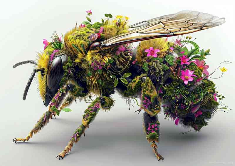 Beautiful Bee with flowers