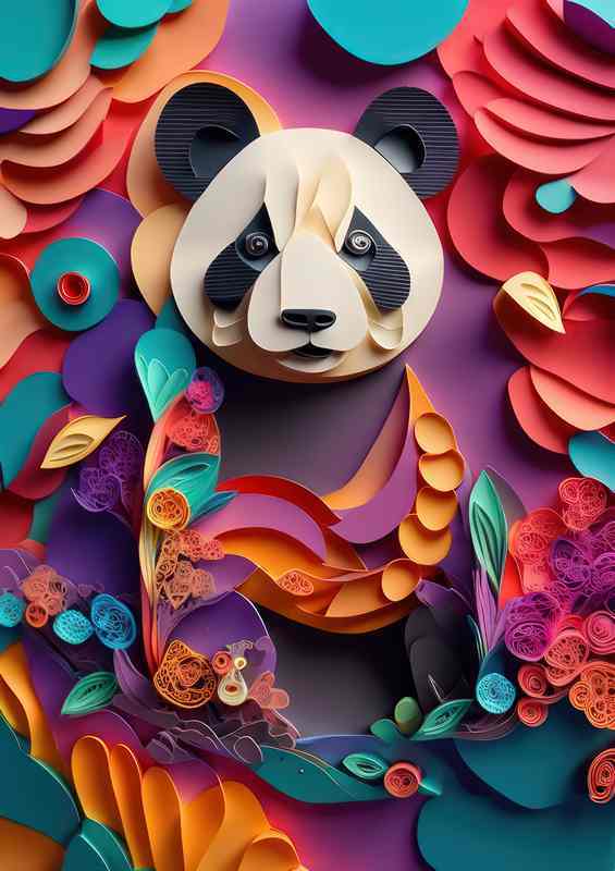 The Radiant Tapestry of Floral and Animal The Panda