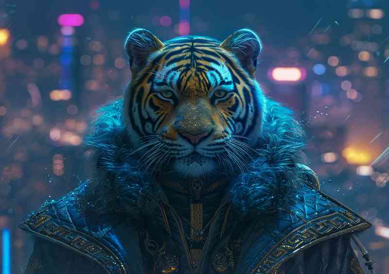 Tiger in the neon lights