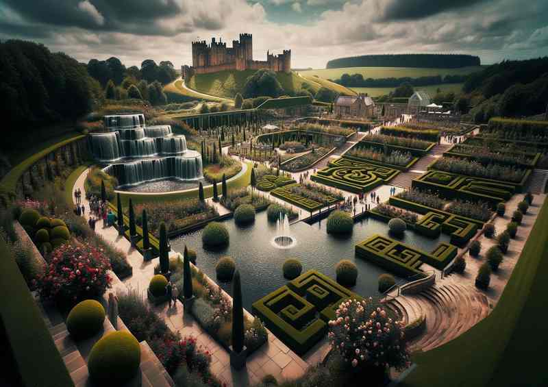 Northumb. Alnwick Garden Water Feat. Metal Poster