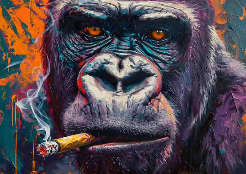 Abstract painting of a gorilla street art