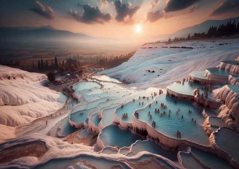Pamukkale Milky Pools Metal Poster