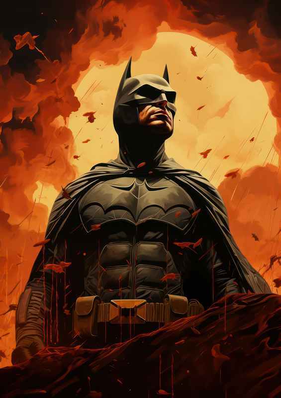 The Batman with a group of bats