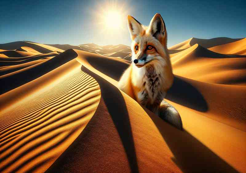 Desert fox its fur blending seamlessly with the golden sands