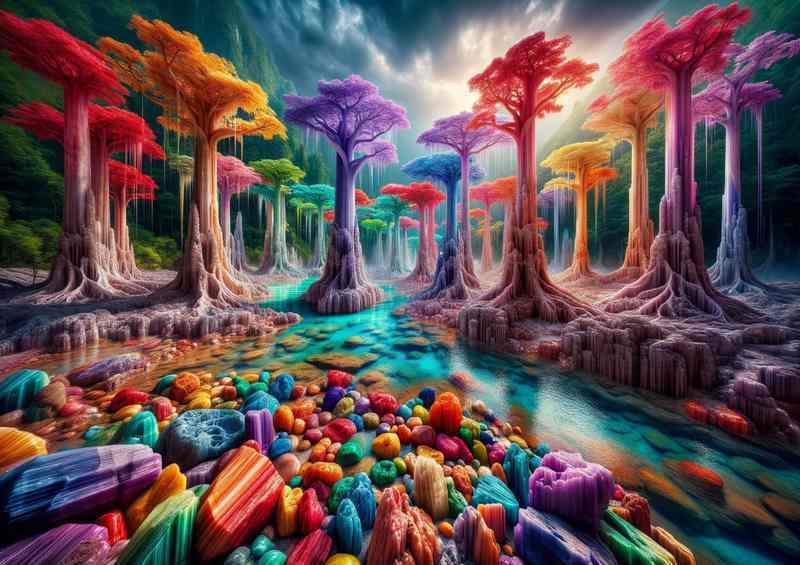 Rainbow Jungle Spectrum Metal Poster