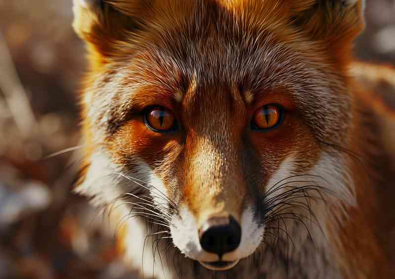 Foxs face is drawn with the eyes looking at the camera