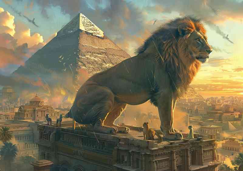 Giant Lion on a pyramid
