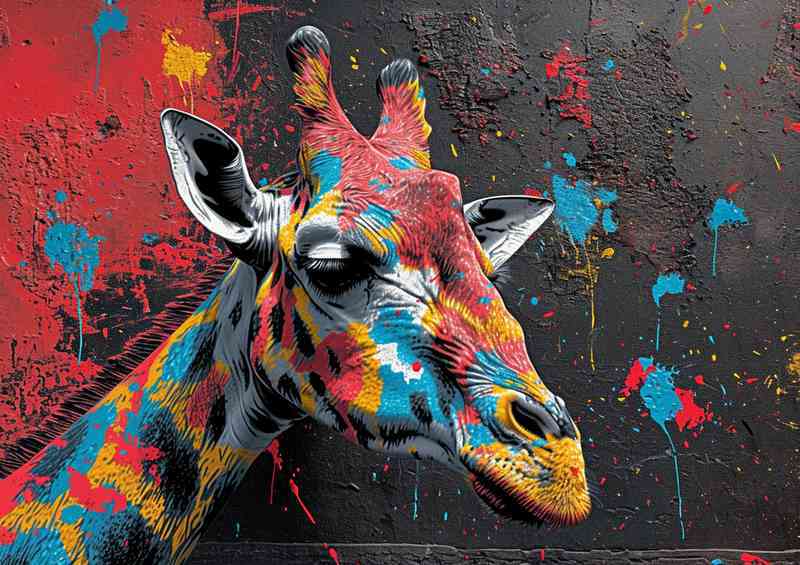Giraffe in full splash art style