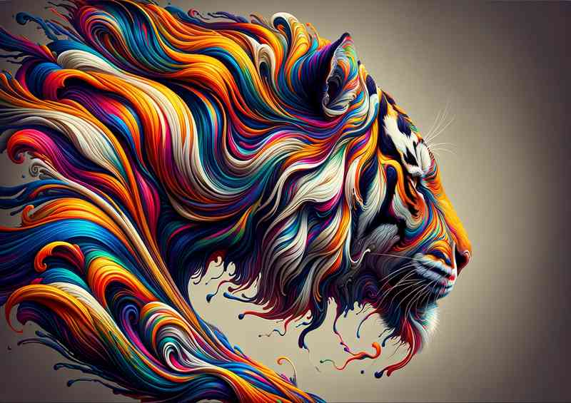 Majestic essence of a tiger with vibrant swirling stripes