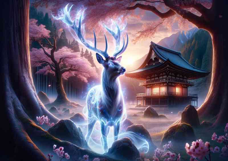 Noble Stag its majestic antlers and fur a luminous display