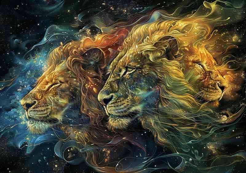 Pair of Lions in the skys