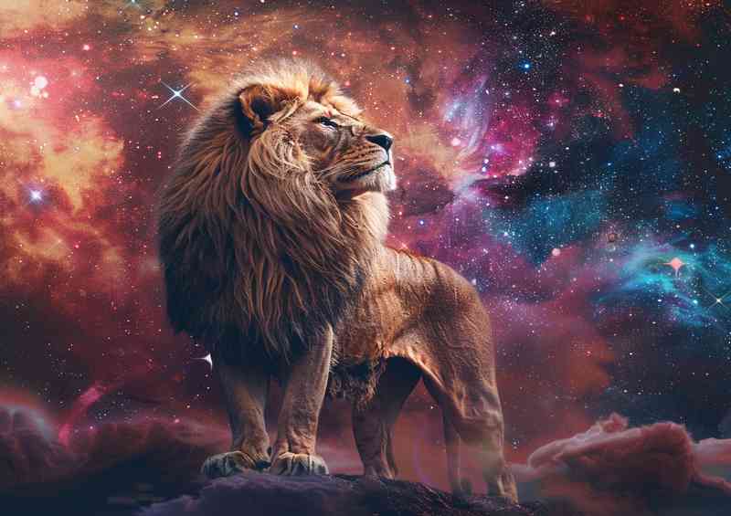Proud Lion Star Gazing