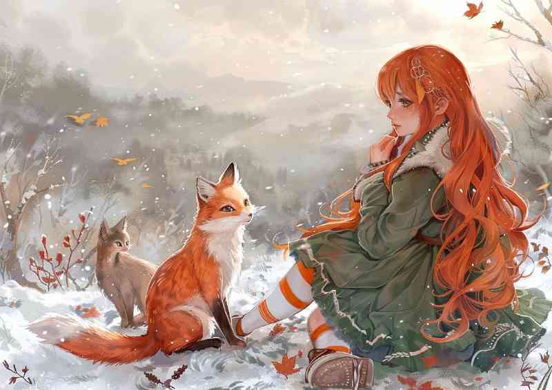 Red Hairedgirl and the fox