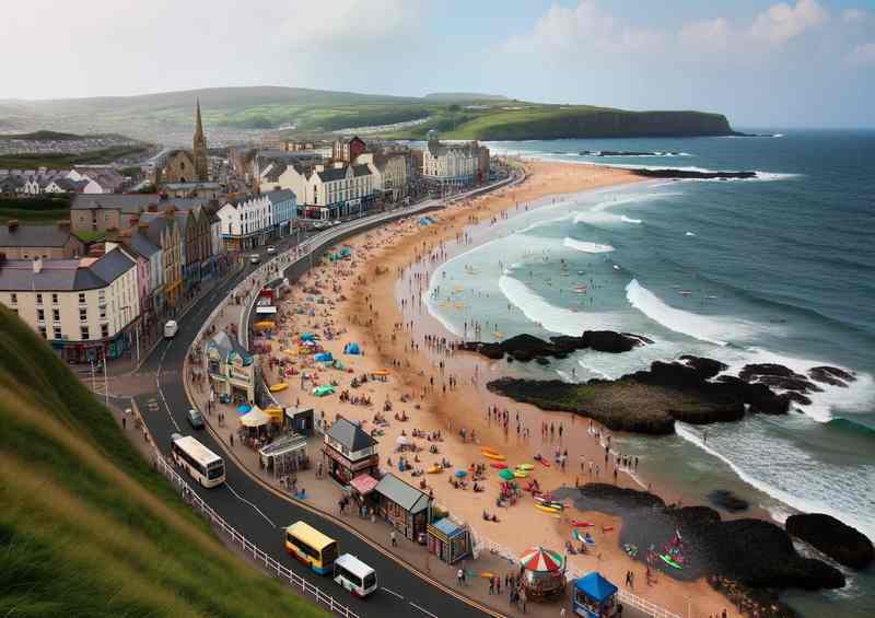 Portrush Metal Poster | Sandy Beach Retreat