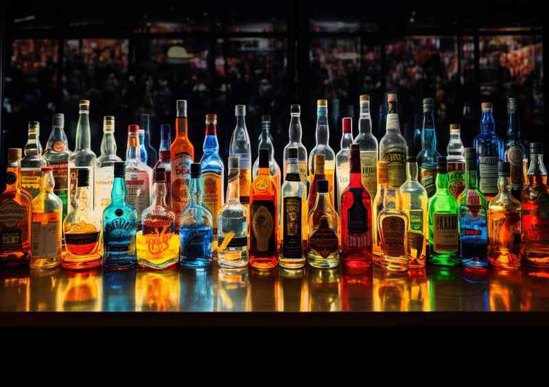 Moonlit Mixology Liquor Bottles and Art with a Twist