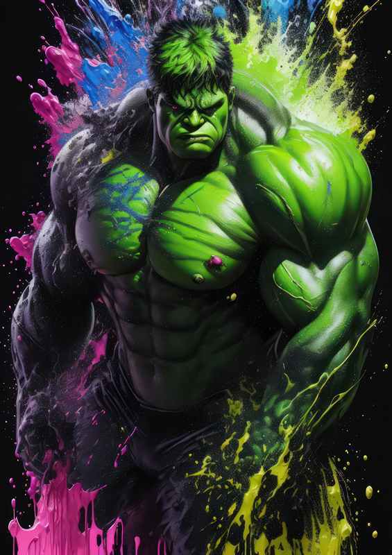 The Hulk black background splash art style