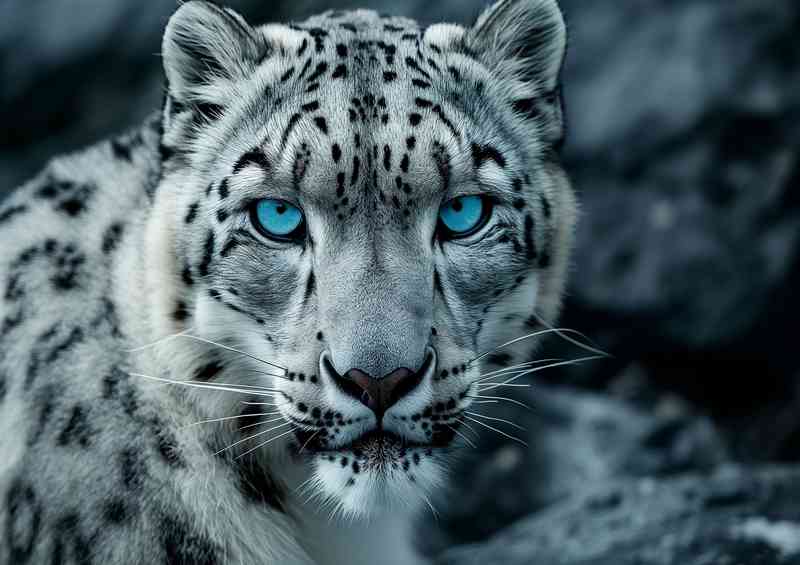 Snow leopars with amazing blue eyes