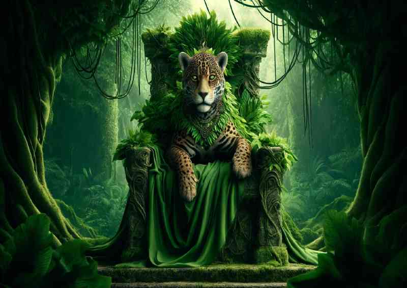 Sovereign Jaguar draped in a cloak of deep green leaves