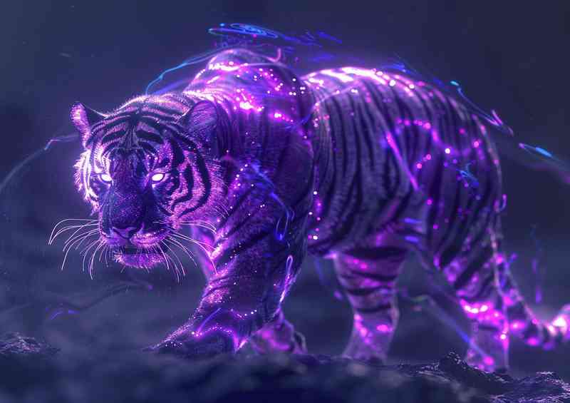 The Purple Tiger with white eyes