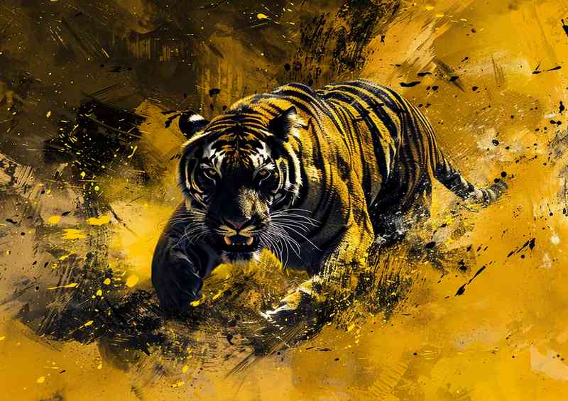 The Tiger runs in a dark and yellow with Splash art