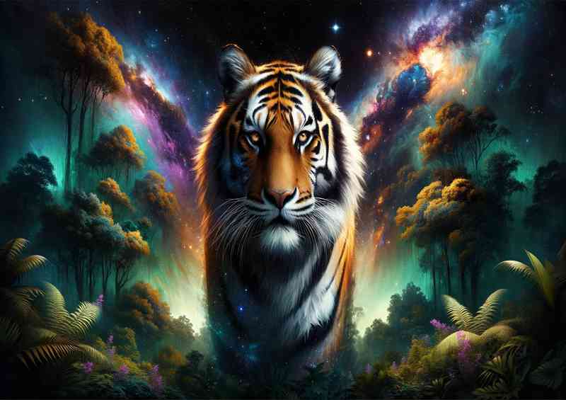 Tiger its stripes a vibrant tapestry of stars and nebulae