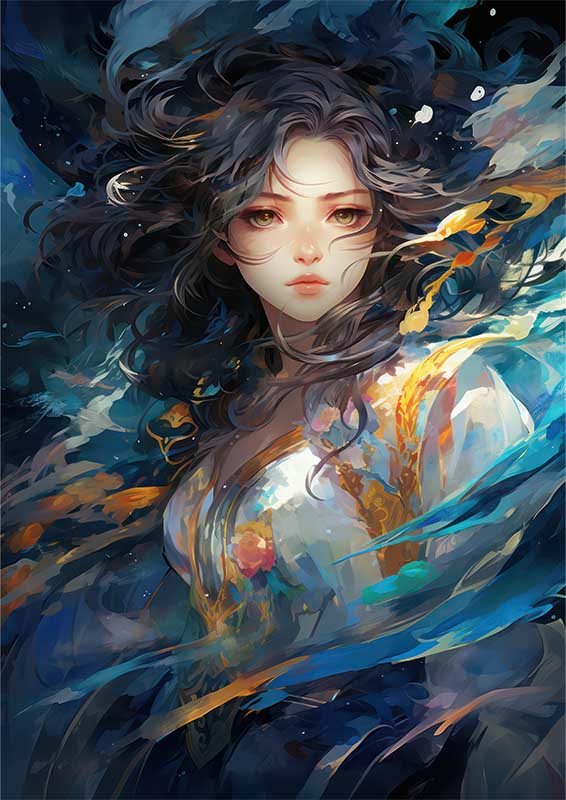 Character underwater girl
