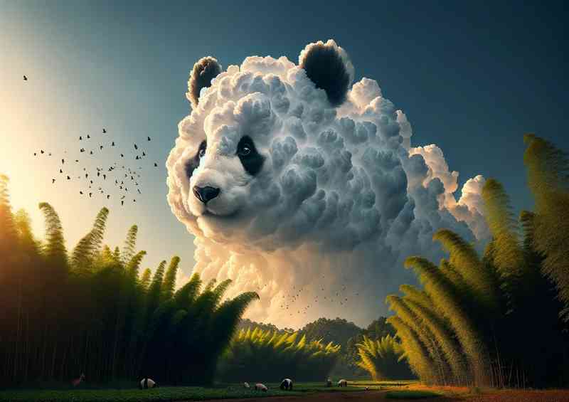 White clouds form the shape of a gentle Panda in the sky