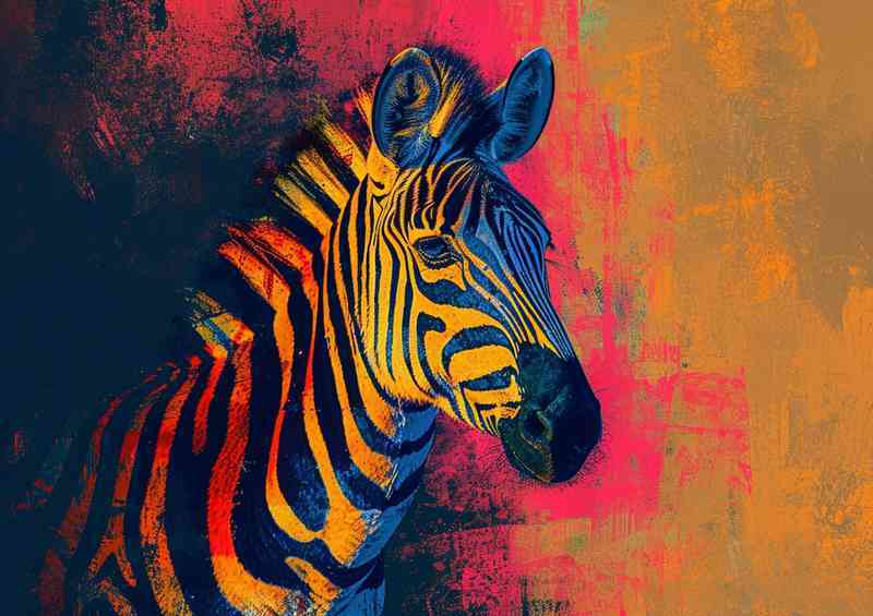 Zebra painted style colourful