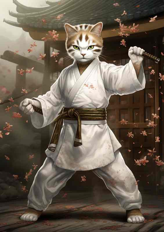 Dojo Dwellers Cats Mastering Martial Arts Poses