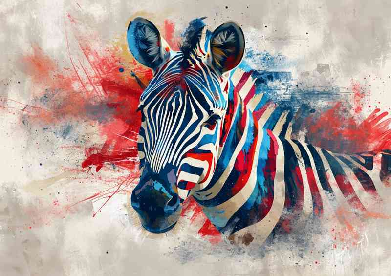 Zebra with red splashes art