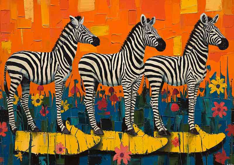 Zebras in a abstract form