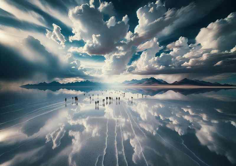 Sky-Mirrored Salt Flat Medal Poster