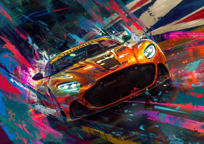 A painting Aston Martin DBS Super car